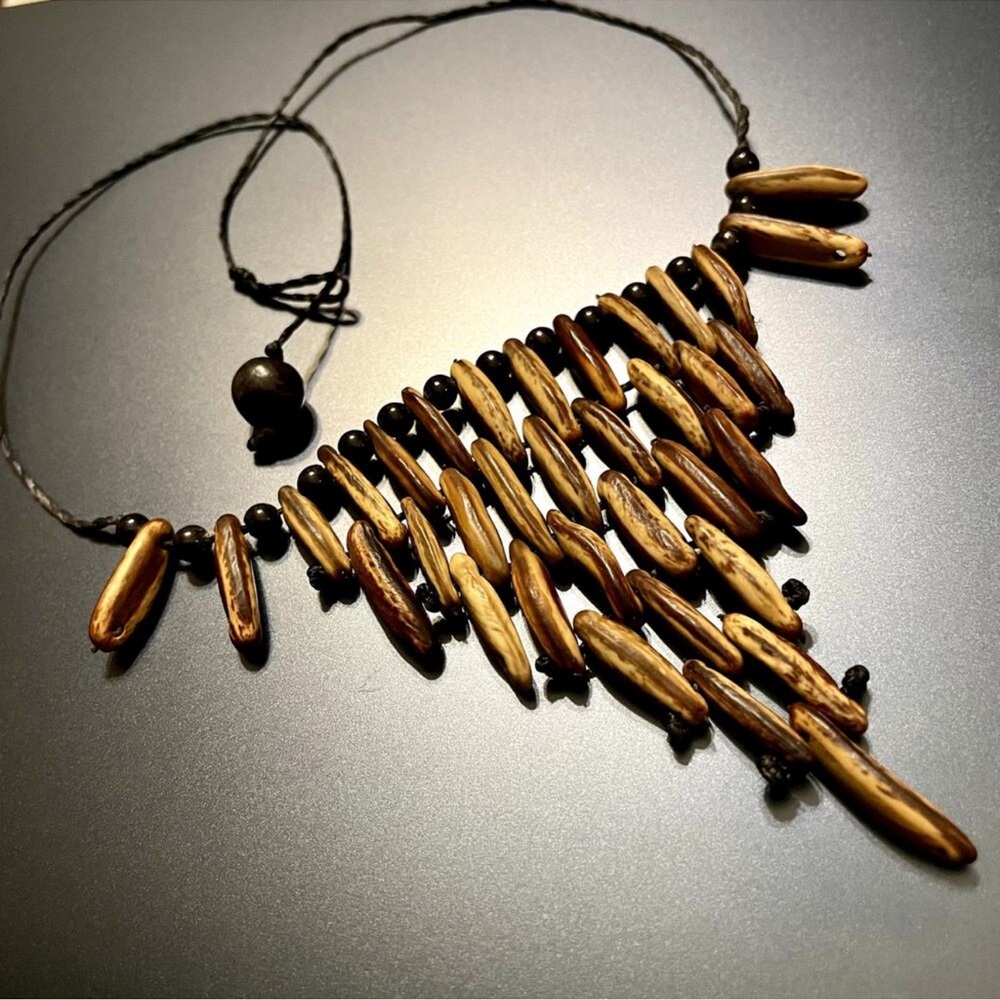 Hand Crafted Artisan Brown Beaded Necklace “One of a kind!”